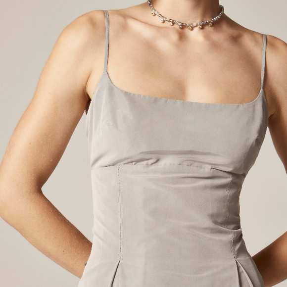 J.Crew Collection Pleated A-line Evening Dress in Iceberg Grey Taffeta – Size 4 - Picture 3 of 6